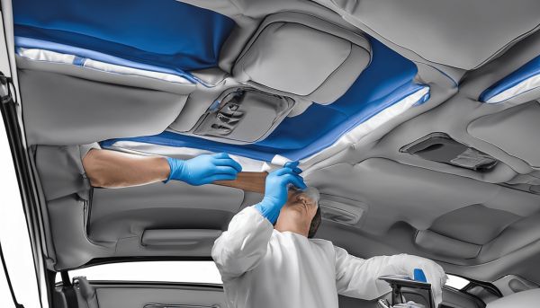 Restauration efficace du ciel de toit avec du tissu Norauto